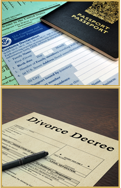 Passport and Border Declaration, Divorce Decree